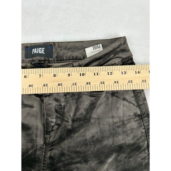 Paige Womens Verdugo Ankle Metallic Coated Skinny Jeans Size 26 Olive Green - Picture 5 of 12